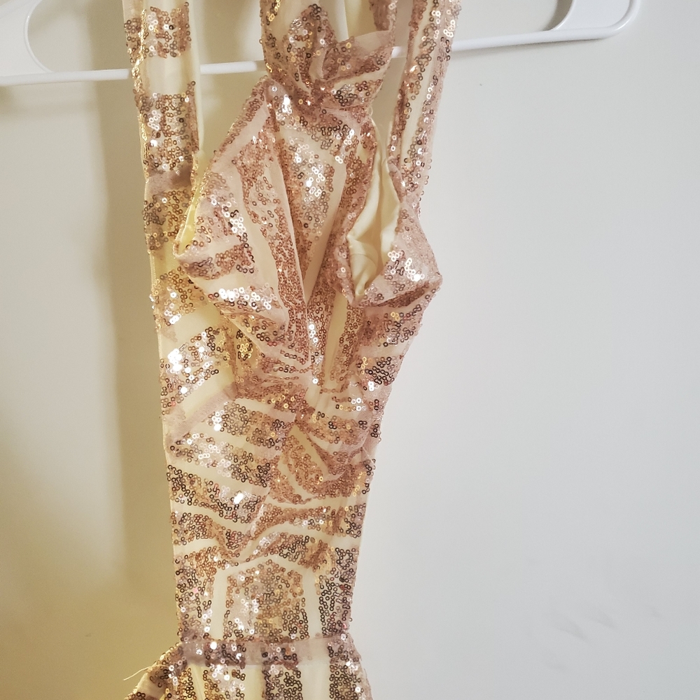 gold sequin pantsuit romper